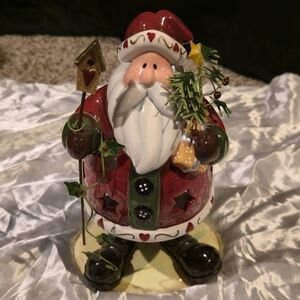Festive Santa Claus Tealight Holder Figurine
